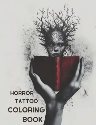 Horror Tattoo Coloring Book: A Creepy Adult Coloring Book (Paperback) Free Shipping