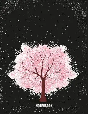 Worldwide Shipping Notebook: cherry blossom on black cover and Dot Graph Line Sketch pages, Extra large (8.5 x 11) inches, 110 pages, White paper, (Paperback)